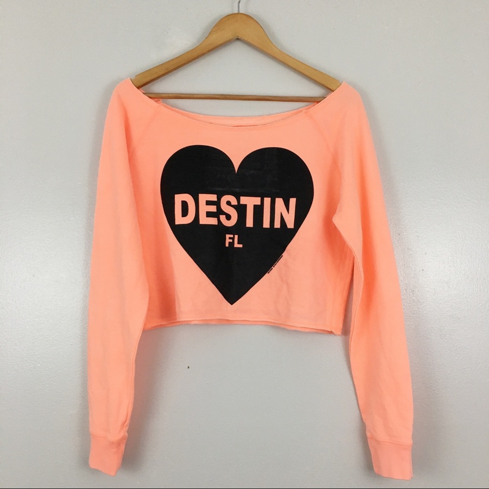 Ray Wear Destin Fl Graphic Cropped Sweatshirt M